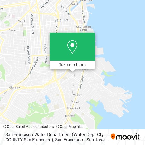 San Francisco Water Department (Water Dept Cty COUNTY San Francisco) map