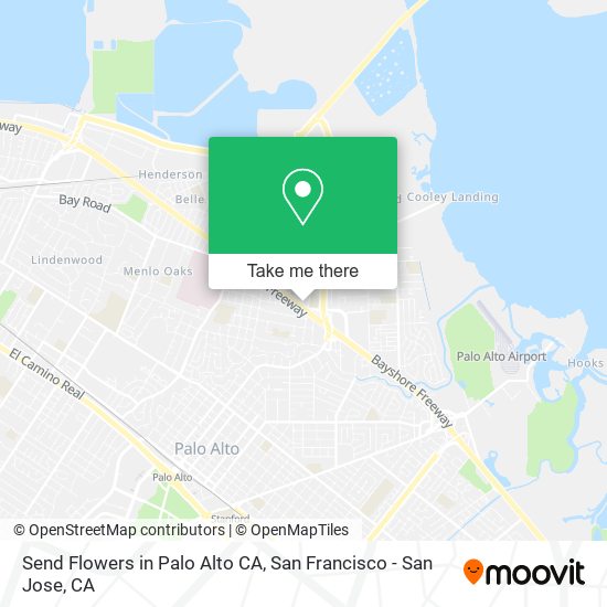 Send Flowers in Palo Alto CA map
