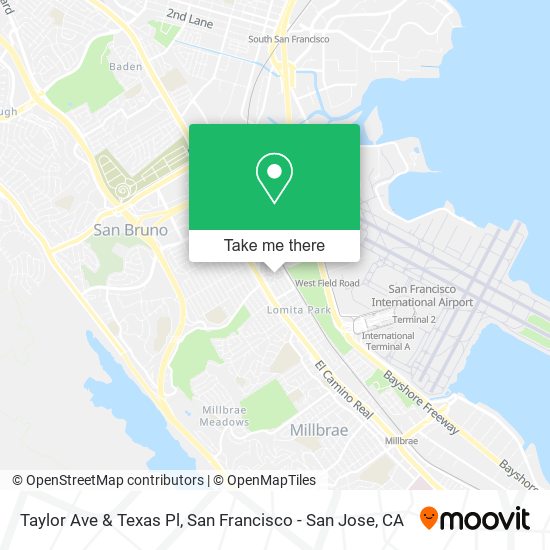 Taylor Ave & Texas Pl map