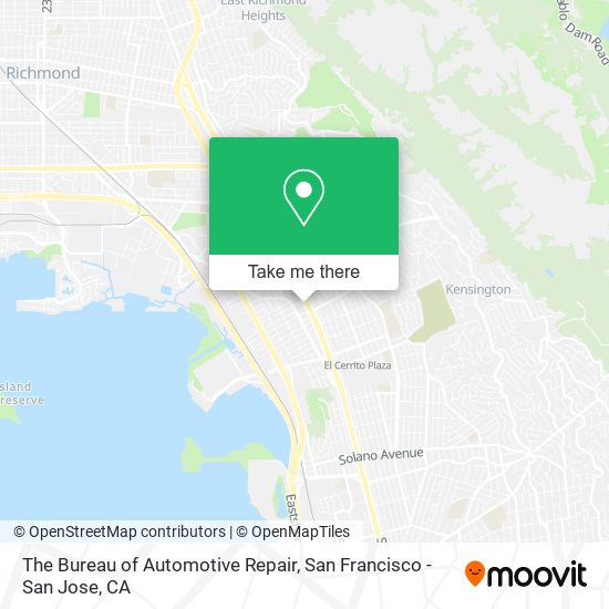 The Bureau of Automotive Repair map