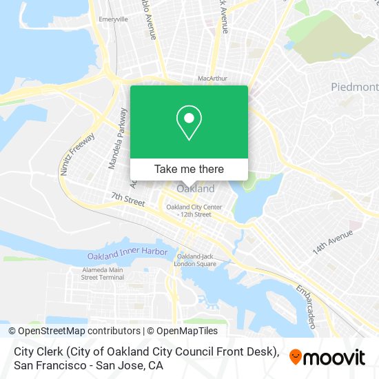 Mapa de City Clerk (City of Oakland City Council Front Desk)