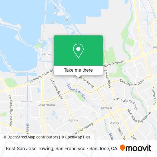 Mapa de Best San Jose Towing