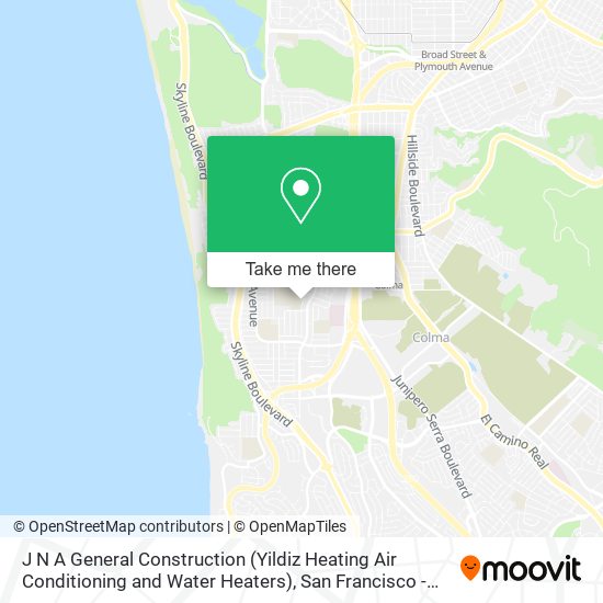 Mapa de J N A General Construction (Yildiz Heating Air Conditioning and Water Heaters)