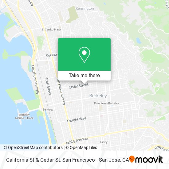 California St & Cedar St map