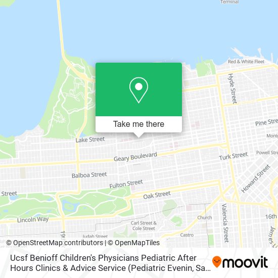 Ucsf Benioff Children's Physicians Pediatric After Hours Clinics & Advice Service map