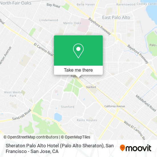 Sheraton Palo Alto Hotel map
