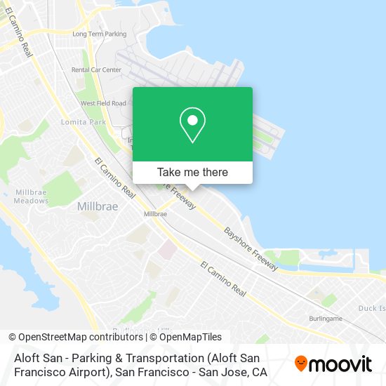 Mapa de Aloft San - Parking & Transportation (Aloft San Francisco Airport)