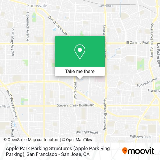 Apple Park Parking Structures map