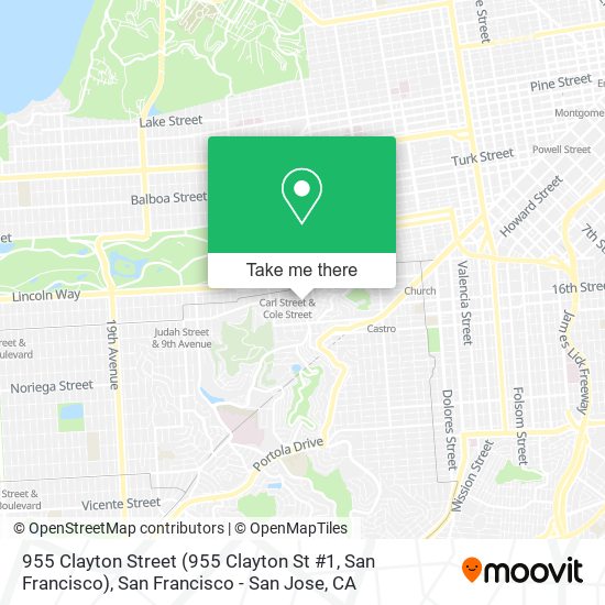 955 Clayton Street (955 Clayton St #1, San Francisco) map