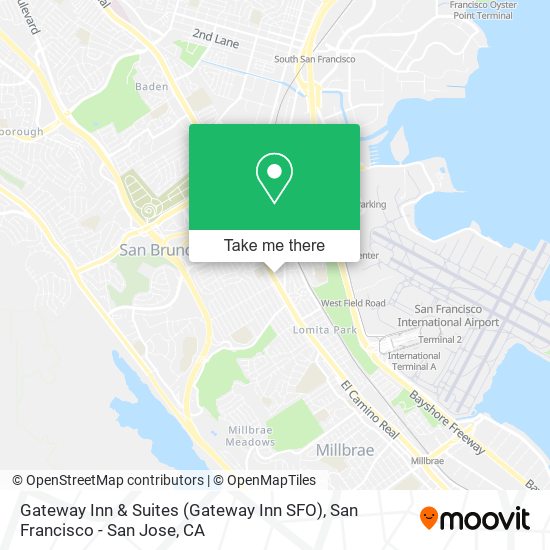 Mapa de Gateway Inn & Suites (Gateway Inn SFO)