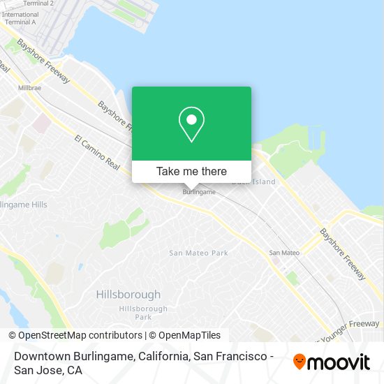 Mapa de Downtown Burlingame, California
