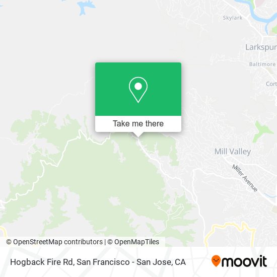 Hogback Fire Rd map