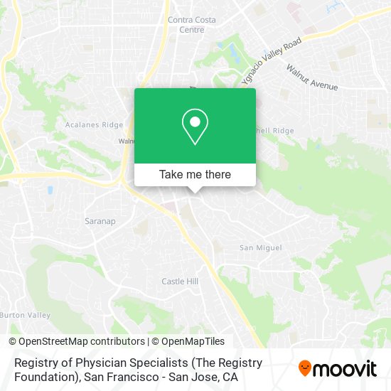Mapa de Registry of Physician Specialists (The Registry Foundation)