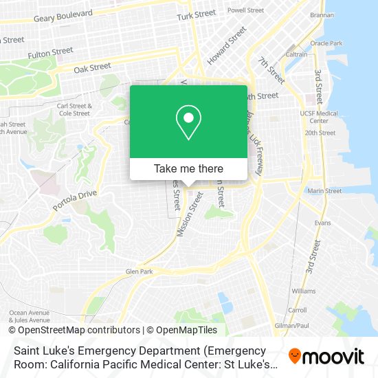 Saint Luke's Emergency Department map