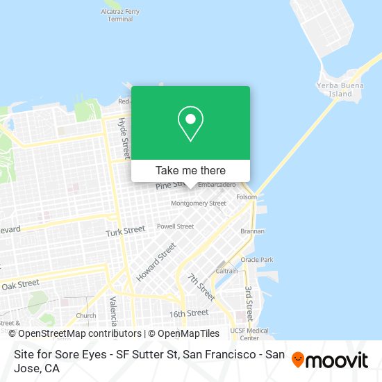 Mapa de Site for Sore Eyes - SF Sutter St