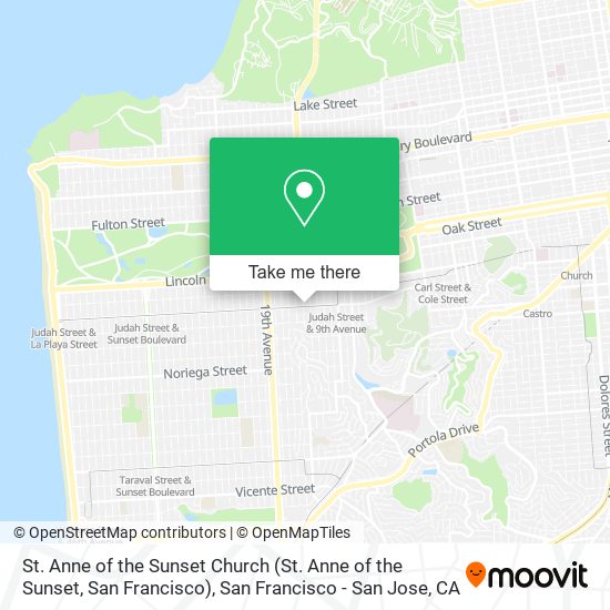 St. Anne of the Sunset Church (St. Anne of the Sunset, San Francisco) map