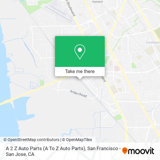 A 2 Z Auto Parts map