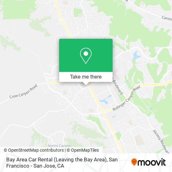 Bay Area Car Rental (Leaving the Bay Area) map