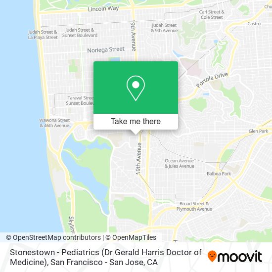 Stonestown - Pediatrics (Dr Gerald Harris Doctor of Medicine) map