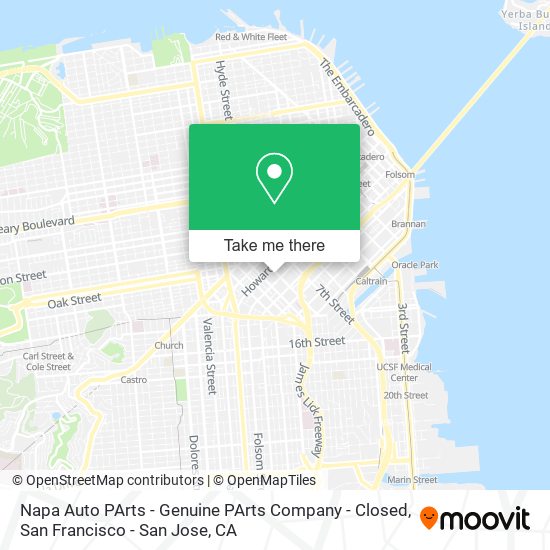 Mapa de Napa Auto PArts - Genuine PArts Company - Closed