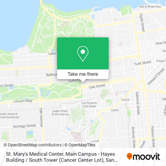 Mapa de St. Mary's Medical Center, Main Campus - Hayes Building / South Tower (Cancer Center Lot)