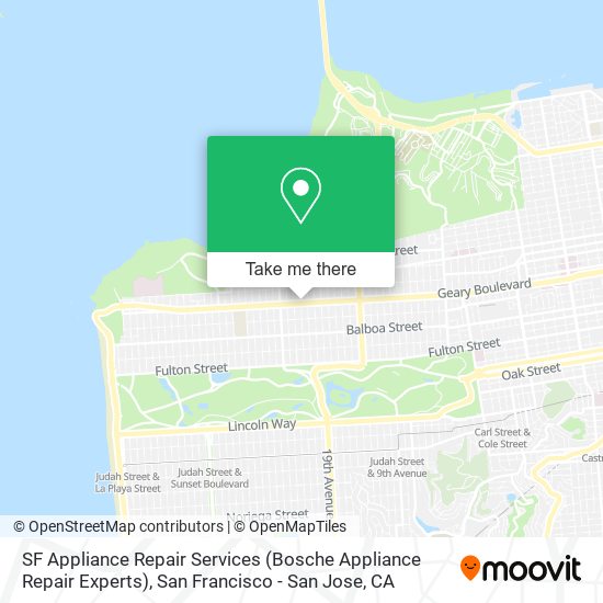 Mapa de SF Appliance Repair Services (Bosche Appliance Repair Experts)