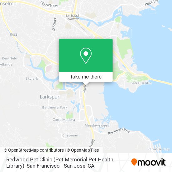 Mapa de Redwood Pet Clinic (Pet Memorial Pet Health Library)