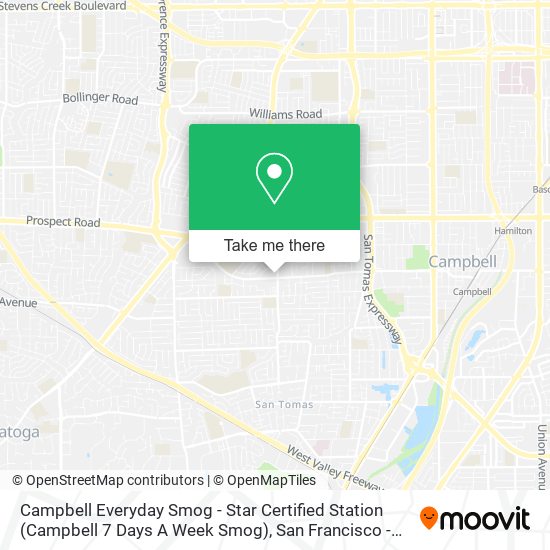 Campbell Everyday Smog - Star Certified Station (Campbell 7 Days A Week Smog) map