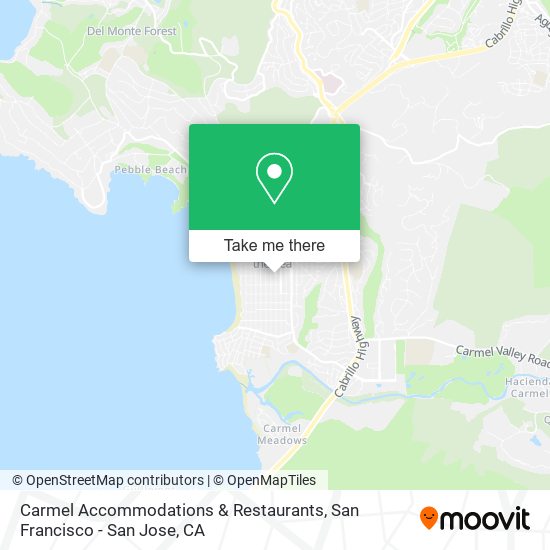 Carmel Accommodations & Restaurants map