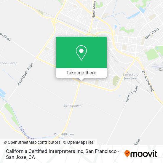 Mapa de California Certified Interpreters Inc