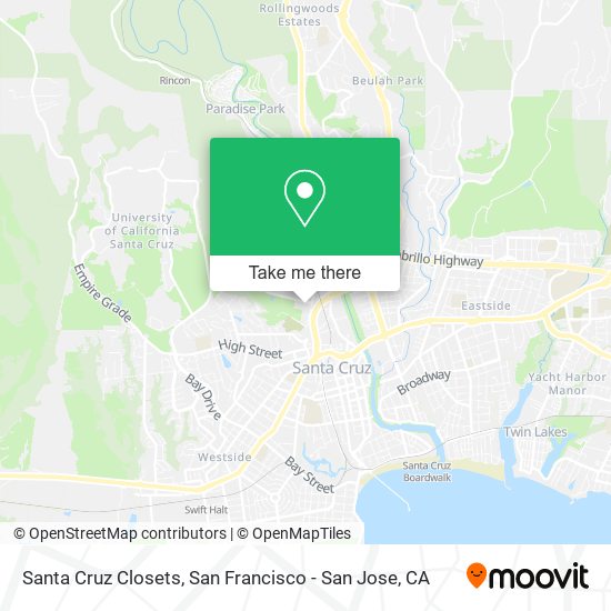 Mapa de Santa Cruz Closets