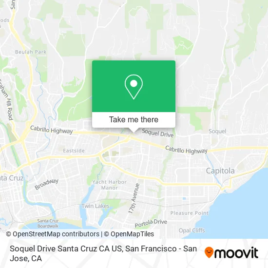 Soquel Drive Santa Cruz CA US map