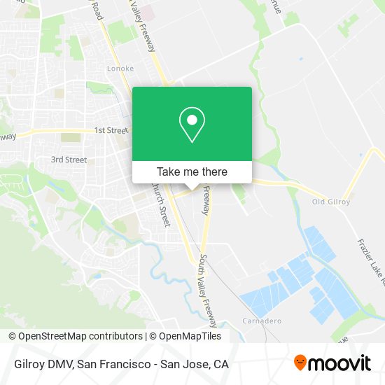 Gilroy DMV map