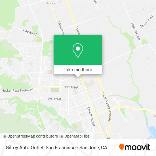 Gilroy Auto Outlet map