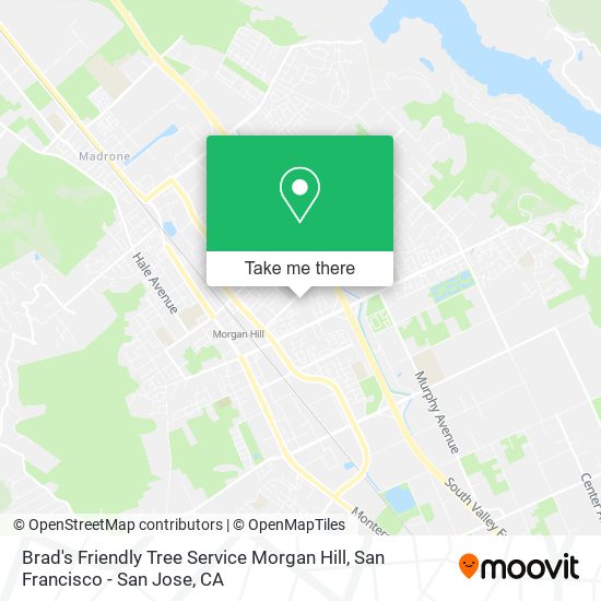 Brad's Friendly Tree Service Morgan Hill map