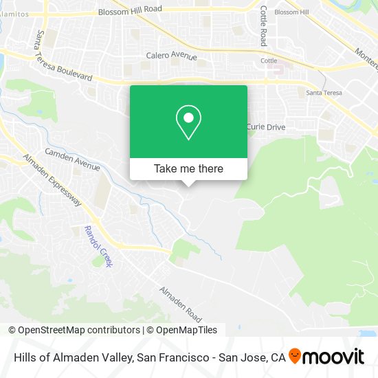 Hills of Almaden Valley map