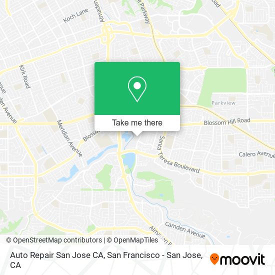 Mapa de Auto Repair San Jose CA