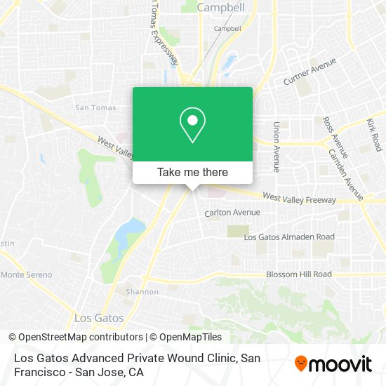 Mapa de Los Gatos Advanced Private Wound Clinic