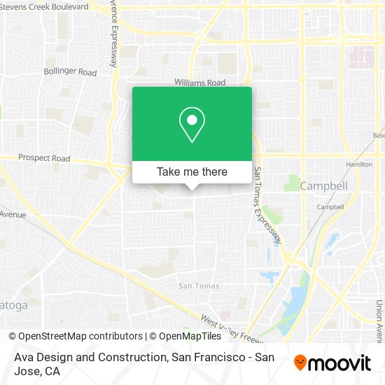 Ava Design and Construction map
