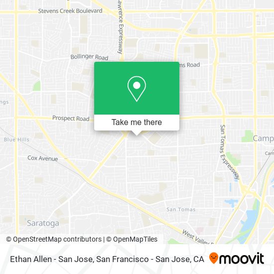 Ethan Allen - San Jose map