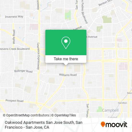 Oakwood Apartments San Jose South map