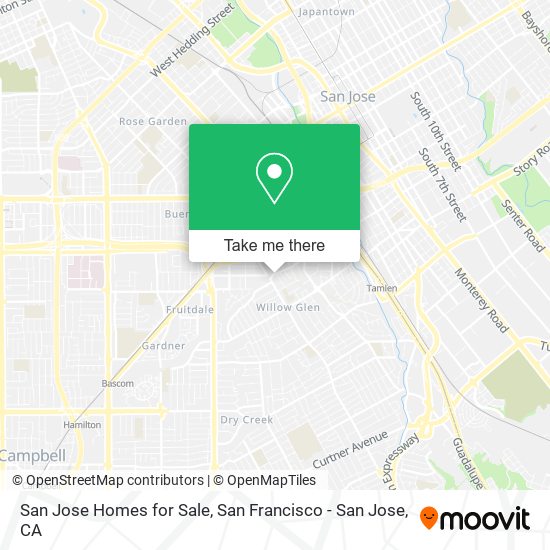 Mapa de San Jose Homes for Sale