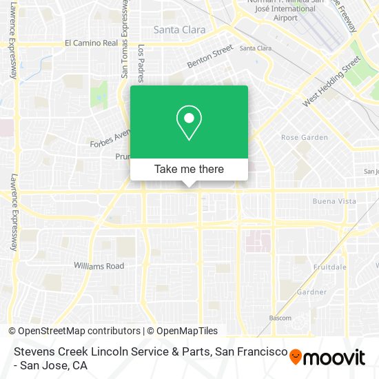 Mapa de Stevens Creek Lincoln Service & Parts