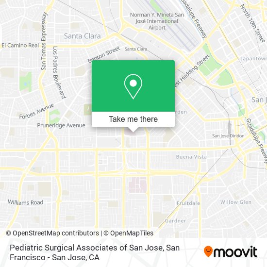 Mapa de Pediatric Surgical Associates of San Jose