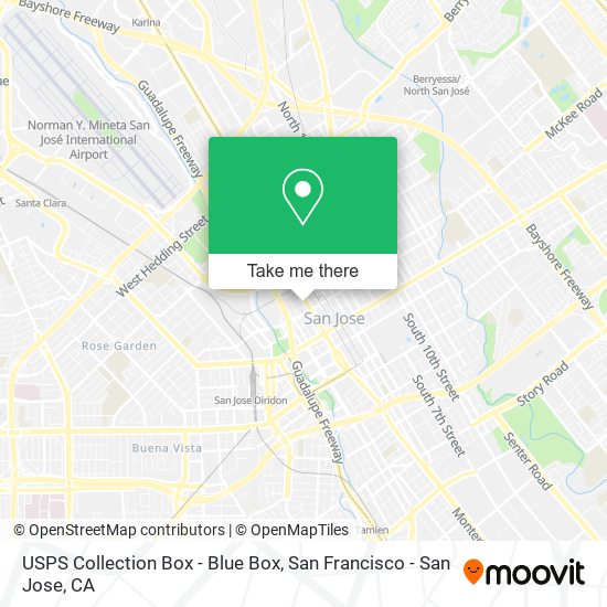 Mapa de USPS Collection Box - Blue Box