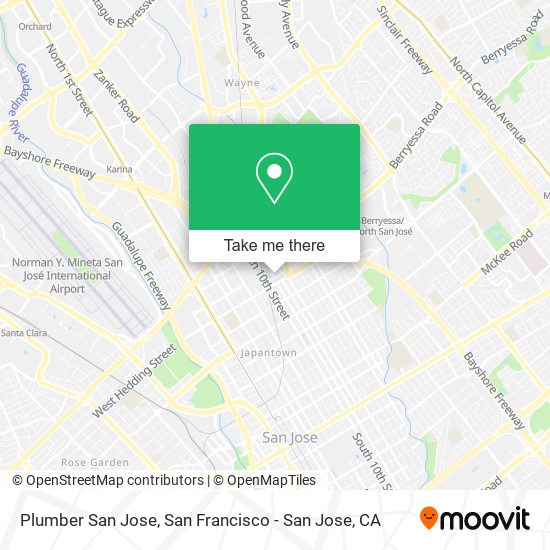 Plumber San Jose map