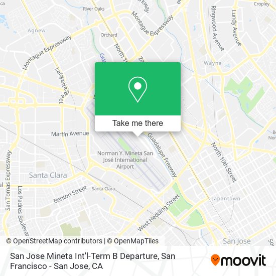 San Jose Mineta Int'l-Term B Departure map