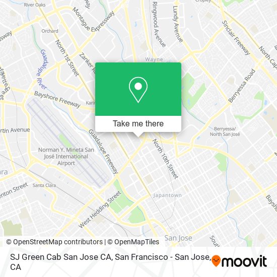SJ Green Cab San Jose CA map