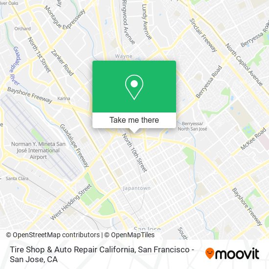 Tire Shop & Auto Repair California map