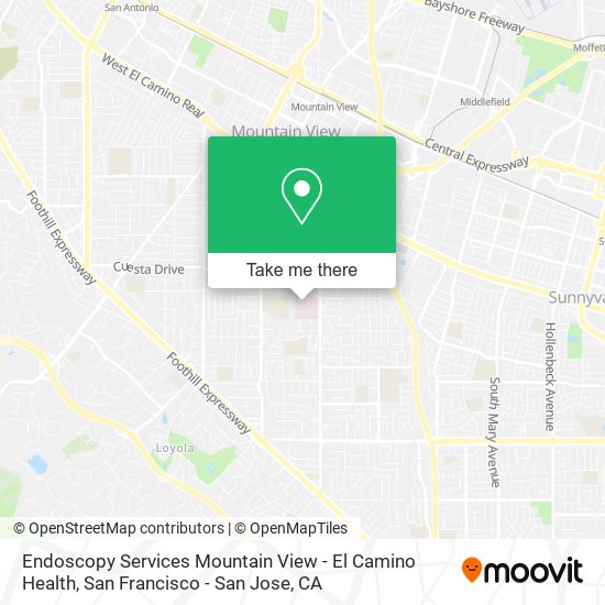 Mapa de Endoscopy Services Mountain View - El Camino Health